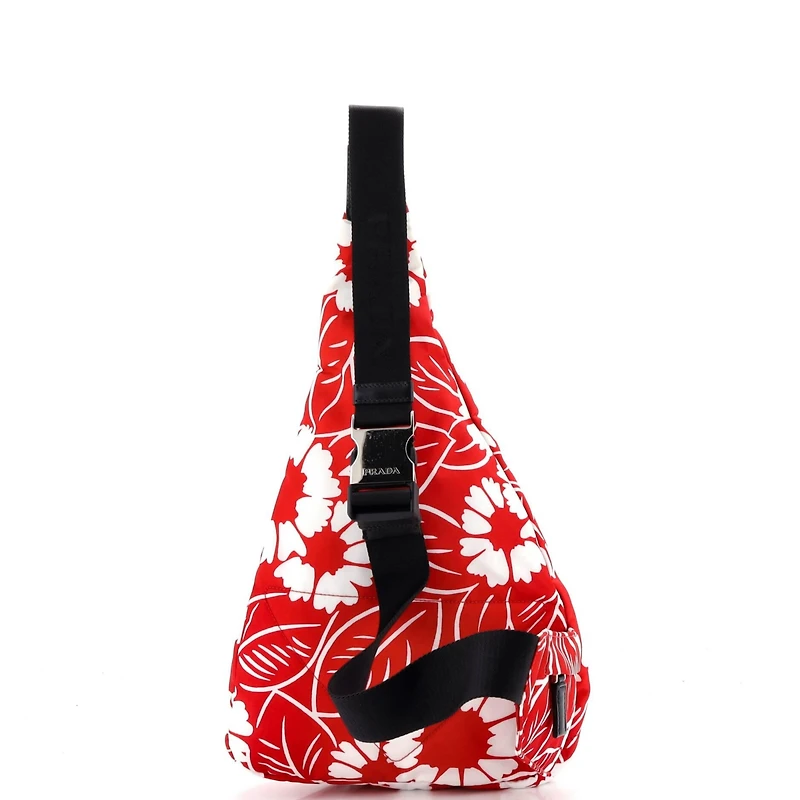Pre-Owned Prada Zip Sling Backpack Printed Tessuto