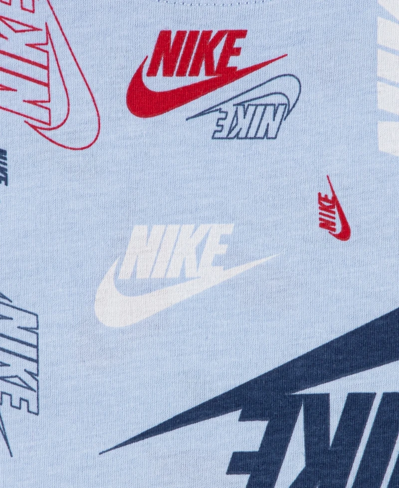 Nike Little Kids Printed T-Shirt & Lightweight French Terry Shorts, 2 Piece Set
