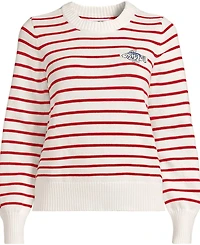 Lands' End Women's Drifter Embellished Crew Neck Sweater