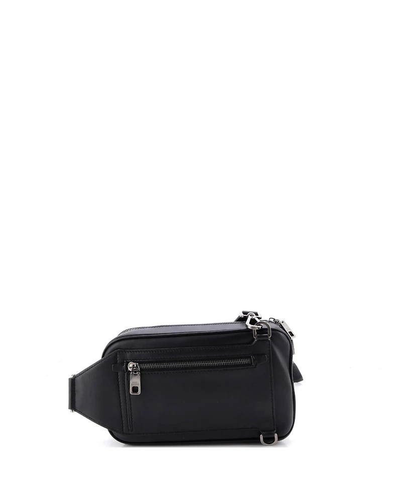 Pre-Owned Dolce & Gabbana Raised Logo Crossbody Bag Embossed Leather