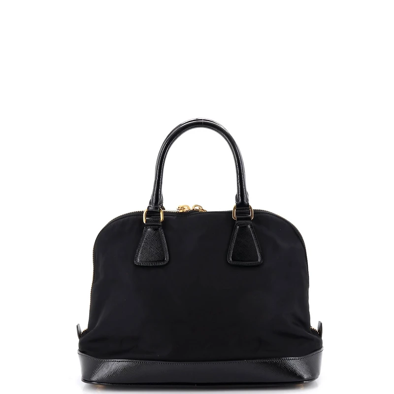 Pre-Owned Prada Medium Promenade Bag Tessuto and Vernice Saffiano Leather