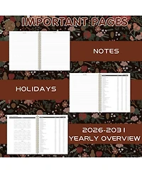 Gnuadz Monthly Planner 2026-2031 5 Year Calendar Tabs Twin-wire Pocket