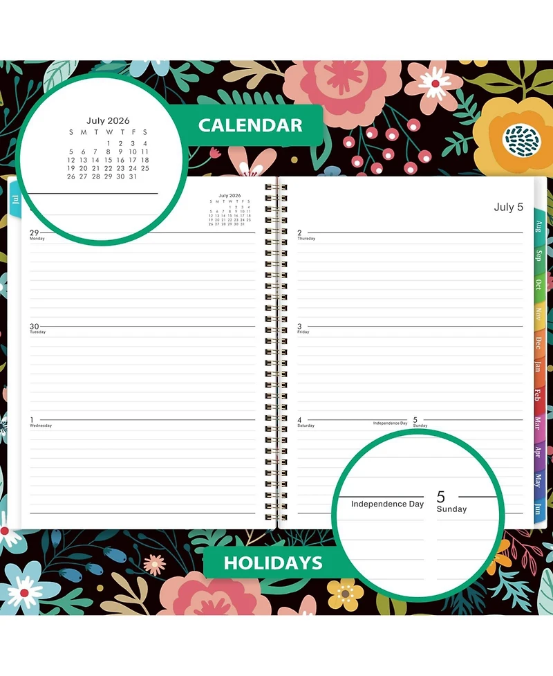 Gnuadz Planner 2026-2027 Academic Weekly Monthly Tabs Pocket