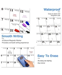 Gnuadz 2026 Wall Calendar Erasable Starry Sky Wet Dry Erase Large Laminated Annual Yearly Planner