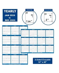 Gnuadz Swiftglimpse 2026 Wall Calendar Erasable Wet Dry Erase Laminated Annual Planner
