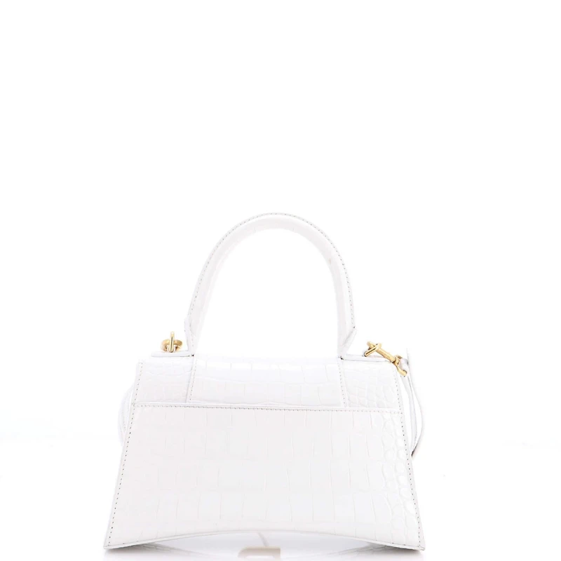 Pre-Owned Balenciaga Small Hourglass Top Handle Bag Embossed Leather
