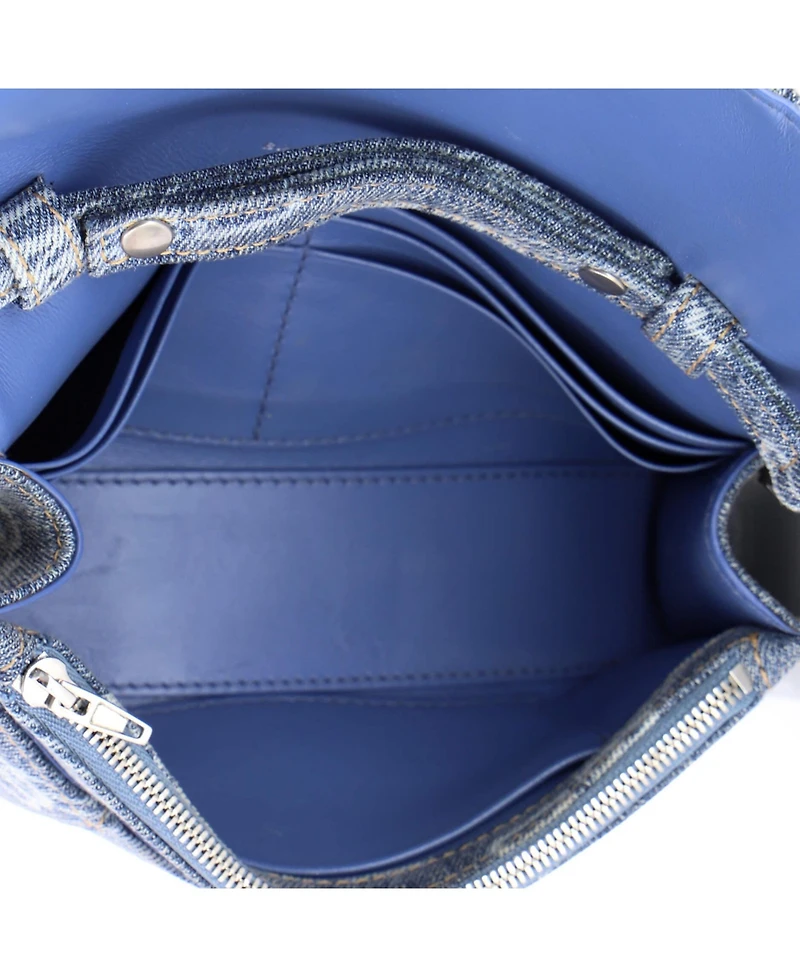 Pre-Owned Balenciaga Hourglass Chain Wallet Bb Monogram Denim