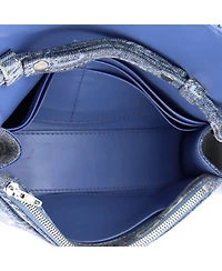 Pre-Owned Balenciaga Hourglass Chain Wallet Bb Monogram Denim