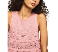 Lucky Brand Women's Tiered Ruffle Crewneck Sweater Tank Top