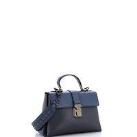 Pre-Owned Bottega Veneta Small Piazza Top Handle Bag Leather with Intrecciato Detail