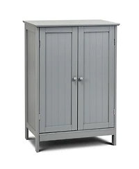 sumyeg Bathroom Floor Storage Cabinet with Double Doors Cupboard Organizer