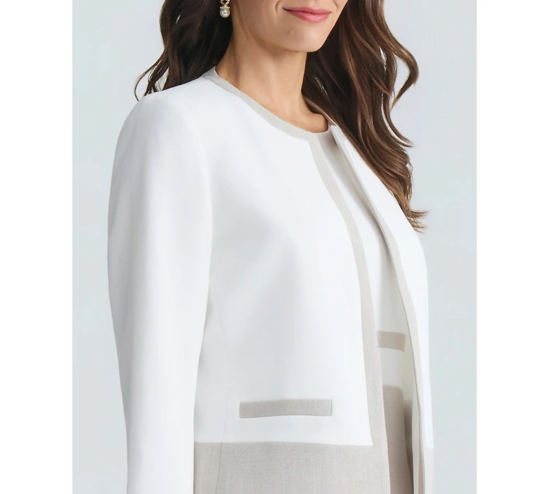 Kasper Women's Open-Front Border Jacket, Regular & Petite