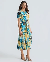 Kasper Women's Printed Tiered Midi Dress