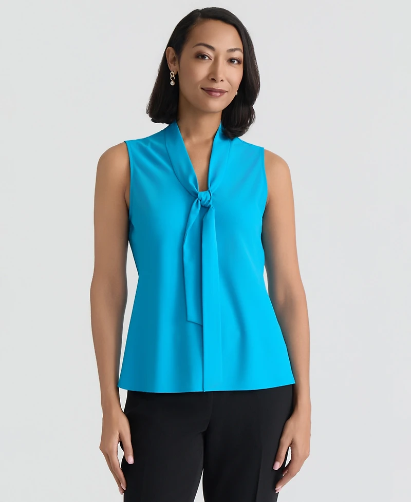 Kasper Women's Sleeveless Tie-Neck Top, Regular & Petite