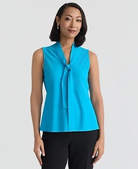 Kasper Women's Sleeveless Tie-Neck Top, Regular & Petite