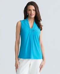 Kasper Women's Sleeveless Knotted Front Stretch Top