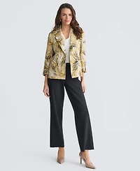 Kasper Women's Open-Front Palm-Print Jacket
