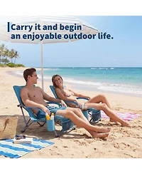 Xo 2 Pack Lightweight Low Back Beach Chair, Folding Portable Camping Chairs for Camping, Beach, Travel
