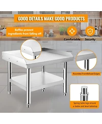Xo 48" x 28" Stainless Steel Work Table, Adjustable Legs, 660 lb Capacity Prep Table with Bottom Shelf for Kitchen and Home