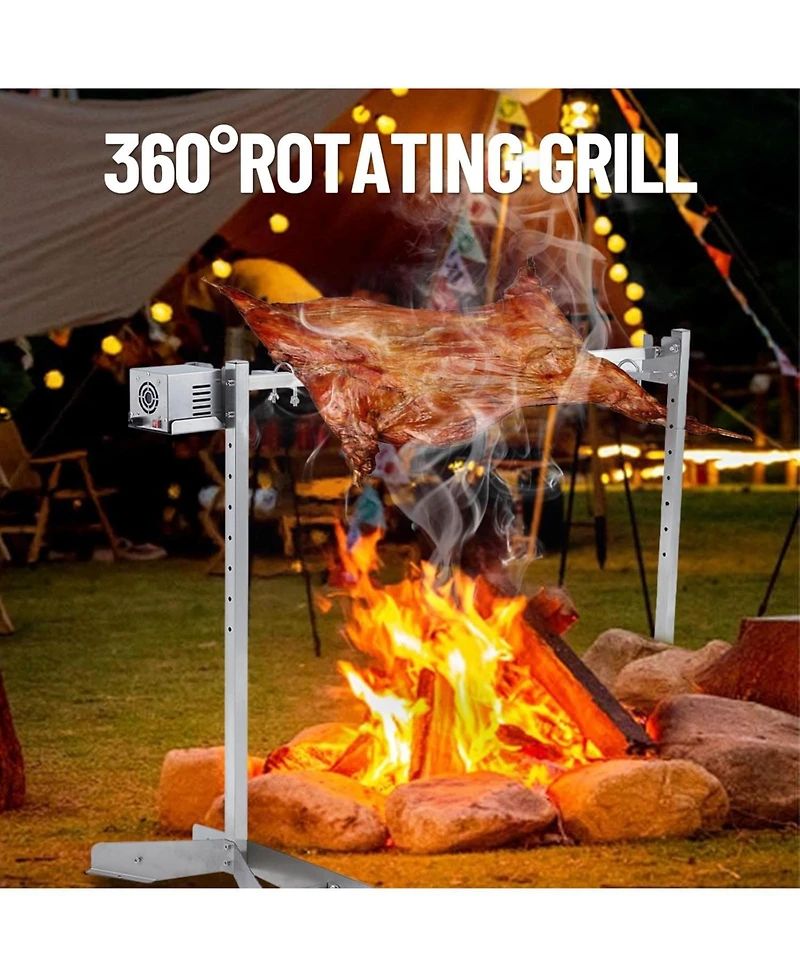 Xo 46" Stainless Steel Electric Rotisserie Grill, 132 lb Capacity Pig Lamb Charcoal Roaster for Camping