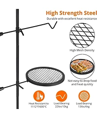 Xo Campfire Grill Grate, 13.4" x 13.4", Heavy Duty Steel Open Fire Grill Stand for Camping Bbq