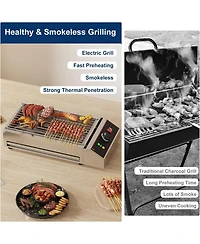 Xo 1800W Smokeless Electric Grill, Indoor Outdoor Portable Griddle, Adjustable Temp Bbq Grill for Home Camping