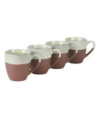 Gibson Home William Crest Reactive Stoneware Coffee Mugs, Set of 4, 15 oz