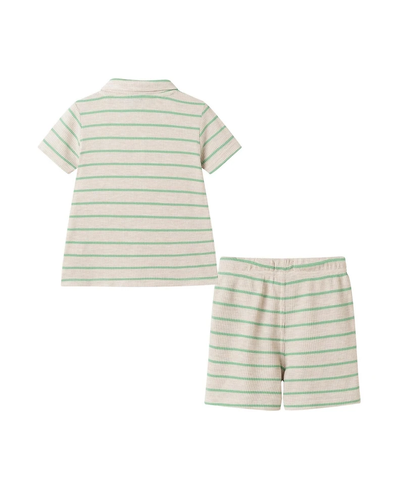 Andy & Evan Toddler Boys Waffle Polo Set