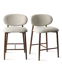 Maison Boucle Set of 2 Counter Height Stools for Home Bar, 25.5" Seat