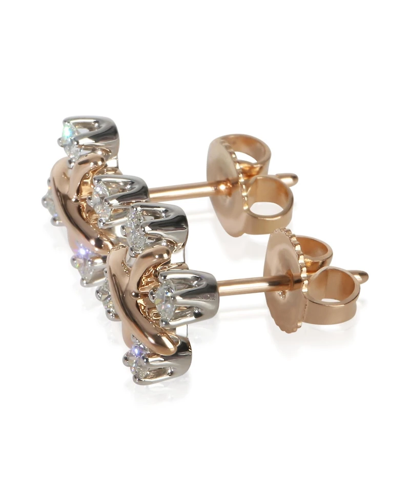 Pre-Owned Tiffany & Co Rose Gold and Platinum Diamond Sixteen Stone Earrings