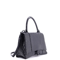 Pre-Owned Balenciaga Medium Hourglass Top Handle Bag Embossed Leather