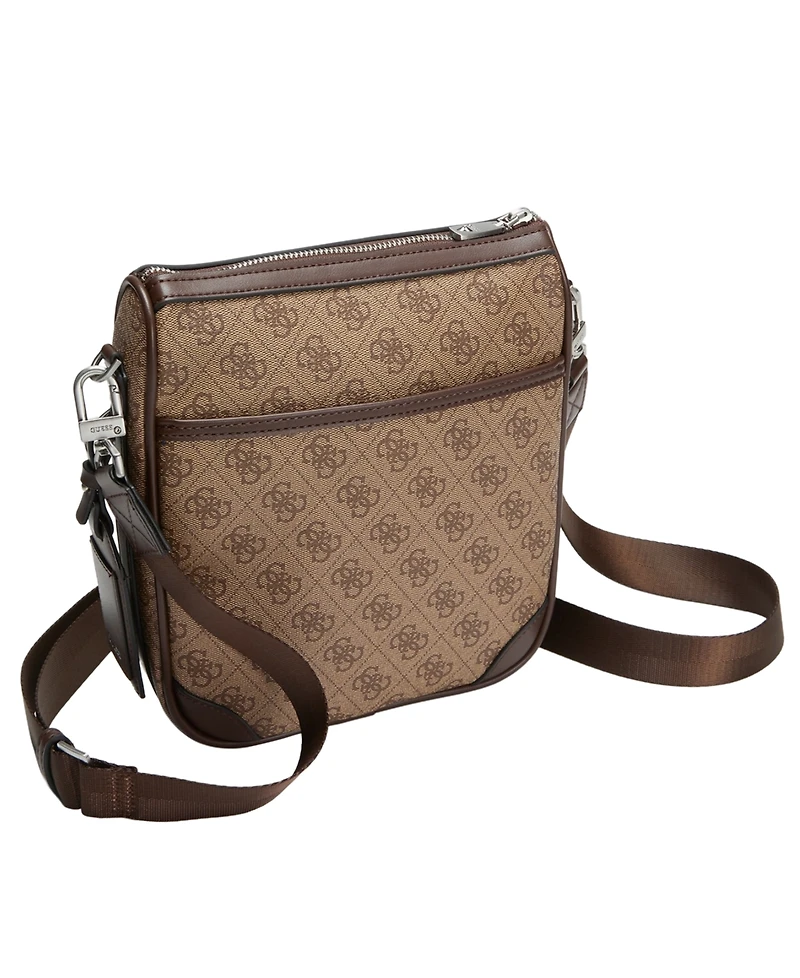 Guess Men's Milano Monogram Pattern Crossbody Bag