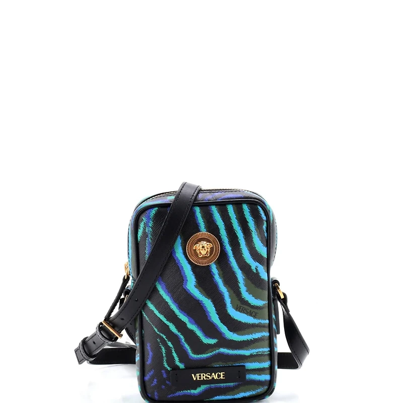 Pre-Owned Versace Micro Medusa Biggie Pouch Crossbody Bag Printed Leather