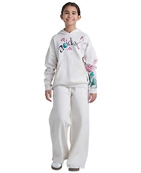 adidas Girls' 7-16 Long-Sleeve Graphic Fleece Hooded Sweatshirt