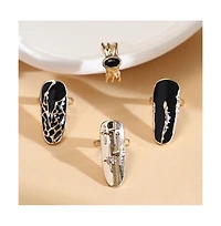 Sohi Women's The Enamel-Goliath Nail Rings California Gold