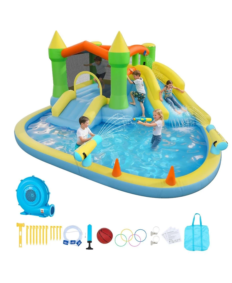 Mecale Bounce House Water Slide 12.5 x 13.1 Feet with Splash Pool, Ages 3