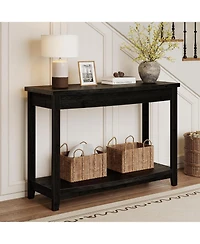 Tribesigns Solid Wood Console Table, 41.3" Farmhouse Entryway Table with Storage Shelf