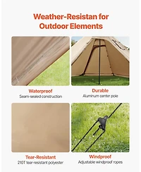 ECHTPeak Lightweight 4 Season Shelter Tents, with Stove Jack, Waterproof Canvas Camping Tents, Easy Setup, for Family Hiking, Hunting, 25 Person
