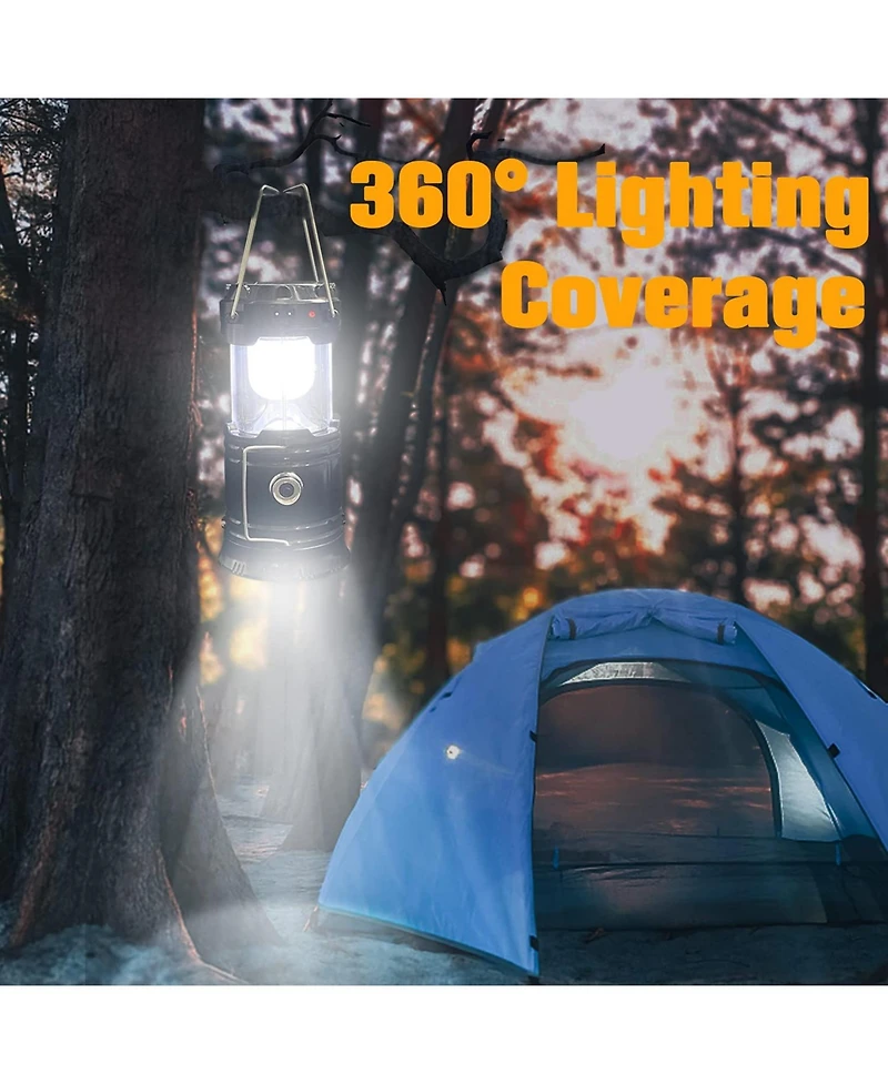 Gnuadz 4-pack Collapsible Led Camping Lantern Solar Usb Rechargeable 1600mAh