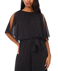 Msk Women's Blouson-Sleeve Crewneck Jumpsuit