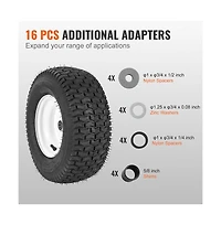 Sugift 16 x 6.5 to 8 inch Tubeless Lawn Mower Tires and Rim 2 Pack Tractor Wheel Assembly