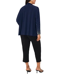 Msk Plus-Size Long-Sleeve Round Neck Top