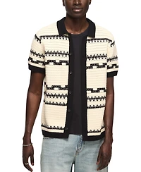 Lucky Brand Men's Southwest Crotchet Short-Sleeve Sweater