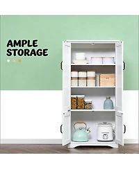 Freestanding Kitchen Cabinet Accent Floor Storage with Adjustable Shelves