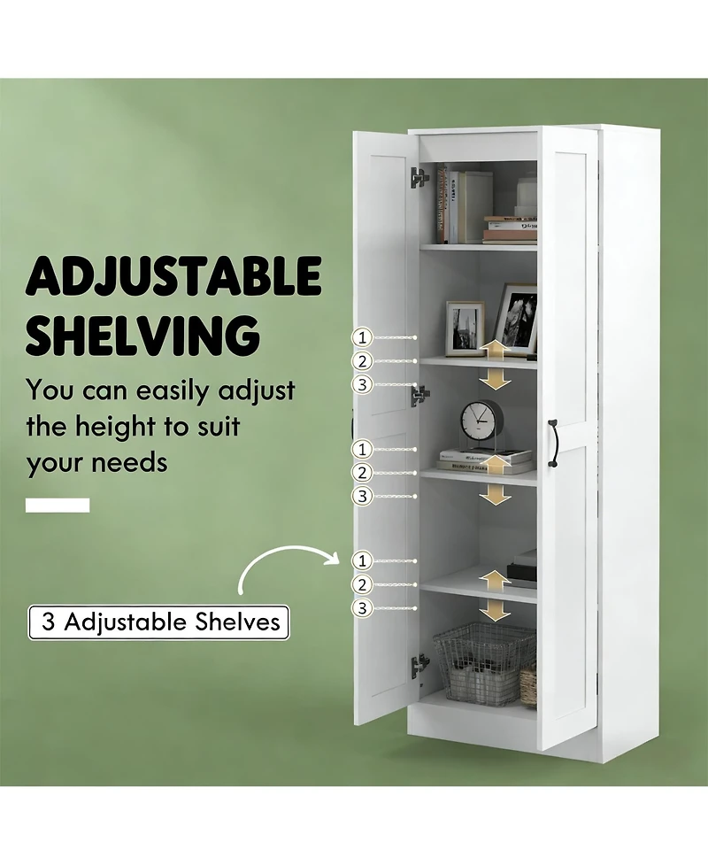 Clihome Freestanding Storage Cabinet Kitchen Cabinet with Adjustable Shelves