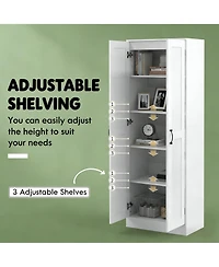 Clihome Freestanding Storage Cabinet Kitchen Cabinet with Adjustable Shelves