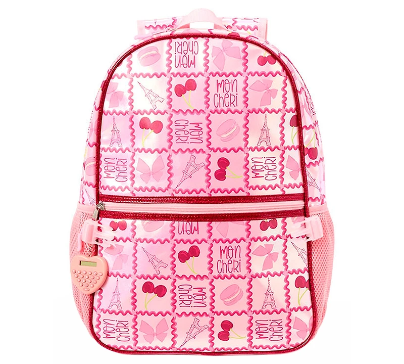Rainbow Sugar Girls' Backpack, Calculator and Strawberry Shaped Lunch Box, 3-Piece Set