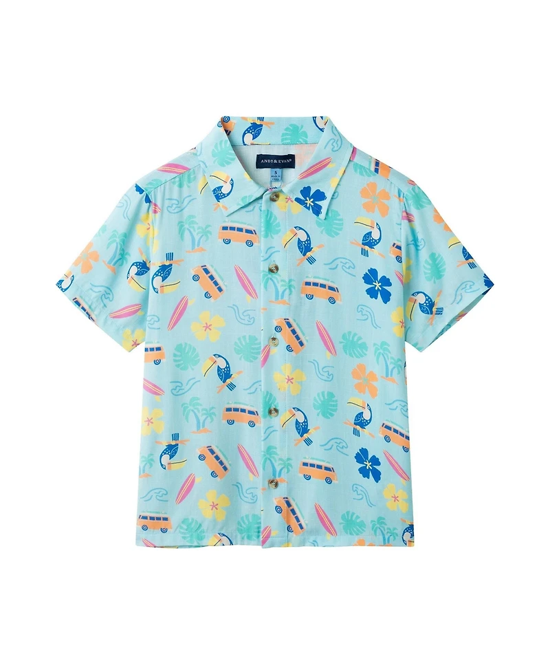 Andy & Evan Toddler Boys Beach Print Buttondown and Shorts Set