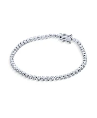 Bling Jewelry Cubic Zirconia Circlet Bubble Cz Bezel Set Slender Tennis Bracelet Silver Plated 8 Inch
