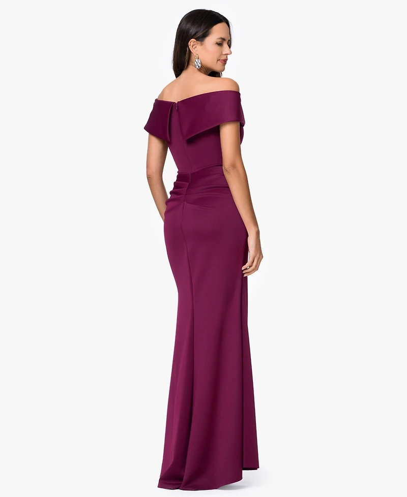 Xscape Petite Off-The-Shoulder Ruffle Gown